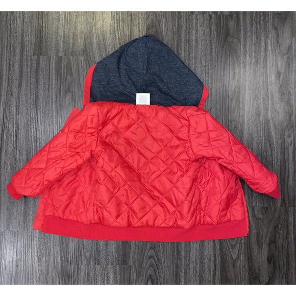 Disney Vintage Mickey Mouse UNISEX Varsity Jacket Hood Red White Stripes  Sz 3T - Picture 3 of 10